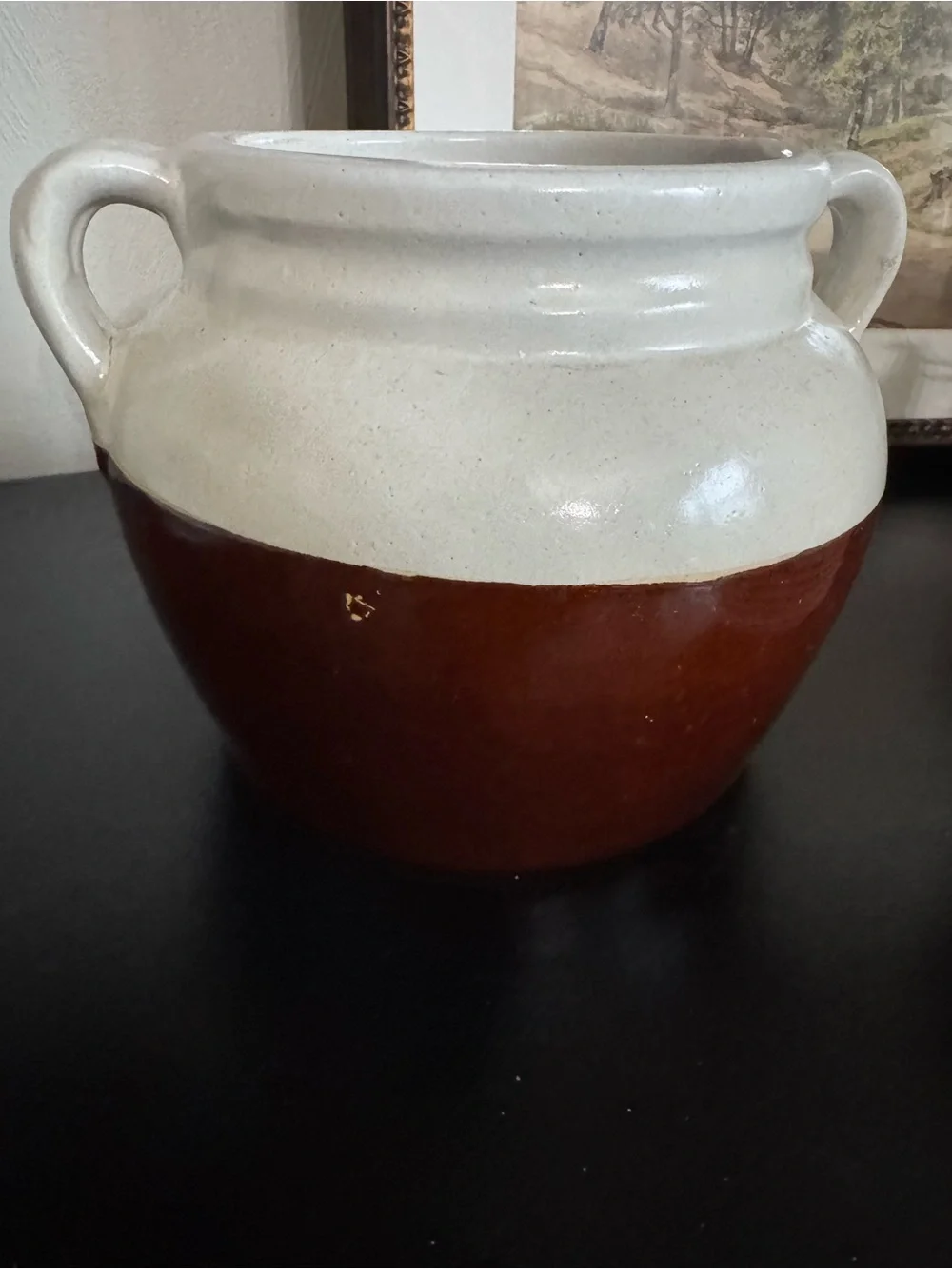 Two Tone Stoneware Crock